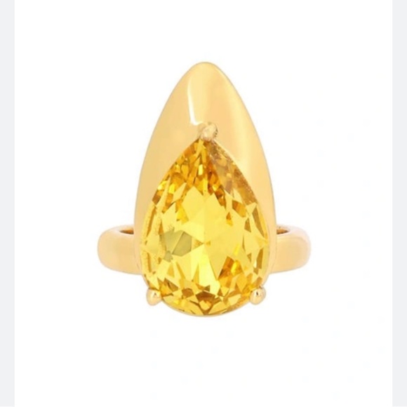 - Kurt Geiger London Crystal Nail Ring in Yellow. - Picture 4 of 7